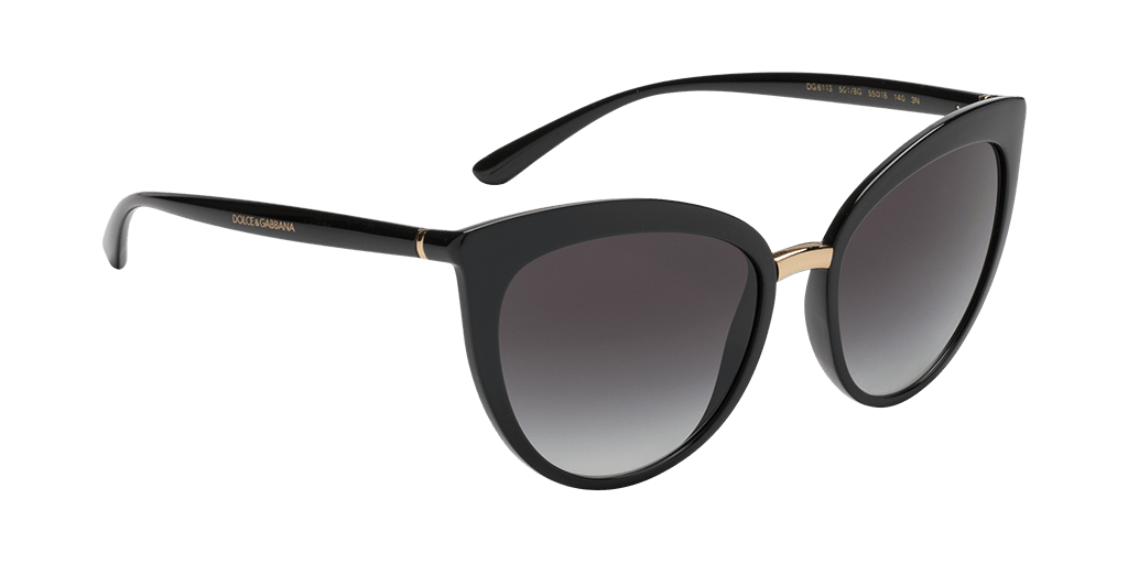 Dolce and Gabbana DG6113 501/8G női fekete színű macskaszem formájú napszemüveg