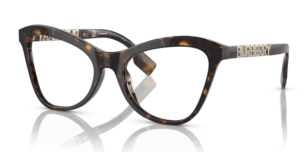 Burberry BE2373U 3002 női havana színű macskaszem formájú szemüveg